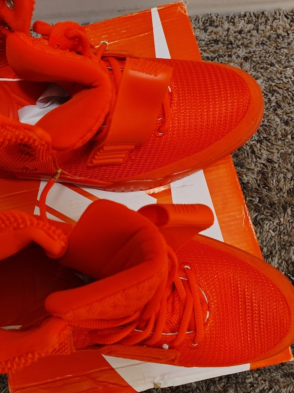 "Yeezy Nike All-Red High-Top Athletic Sneaker - Picture 2 of 6